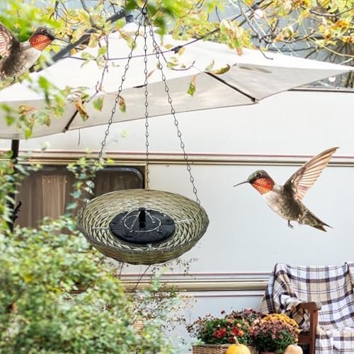 Fontes de banho para pássaros Energia solar,Banho solar para pássaros, Fontes suspensas para banho d