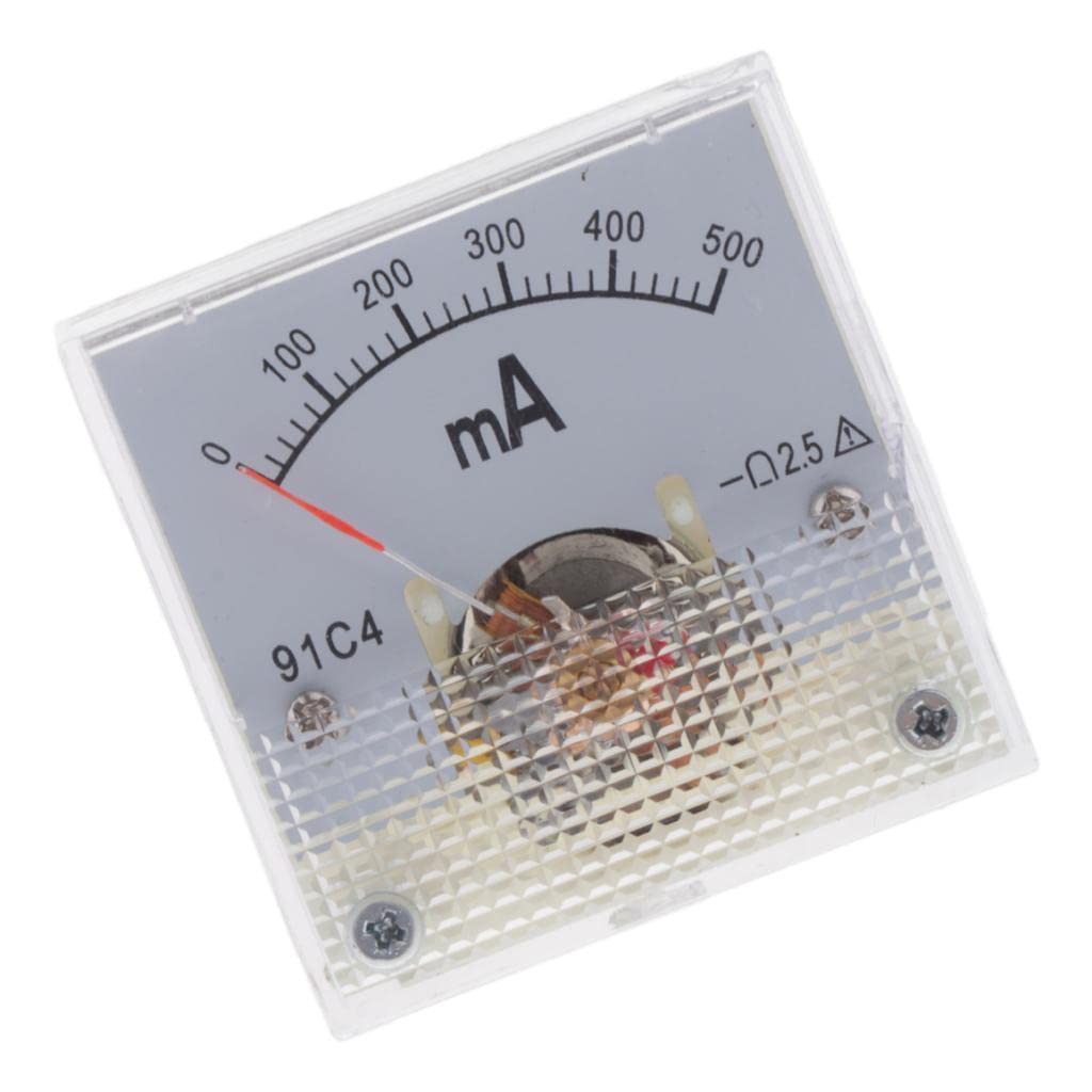 CALANDIS DC Ammeter Analog Panel Meter Amp Meter Current Gauge Pointer Type 0-500mA-image-28