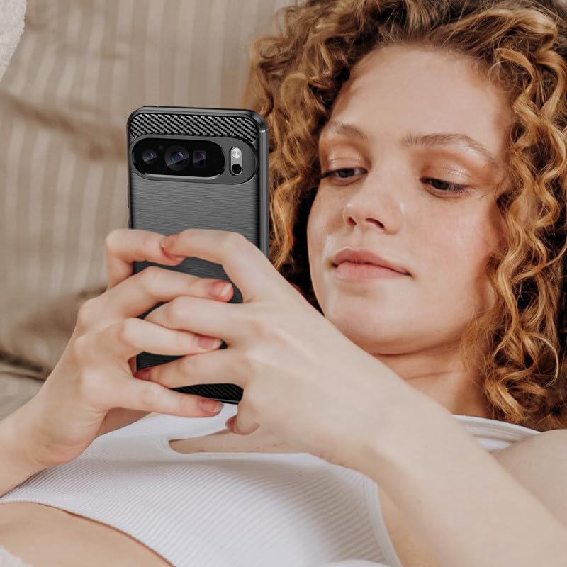 Image of Hybrid Carbon Fiber Back Case for Google Pixel 9 Pro XL (Black)