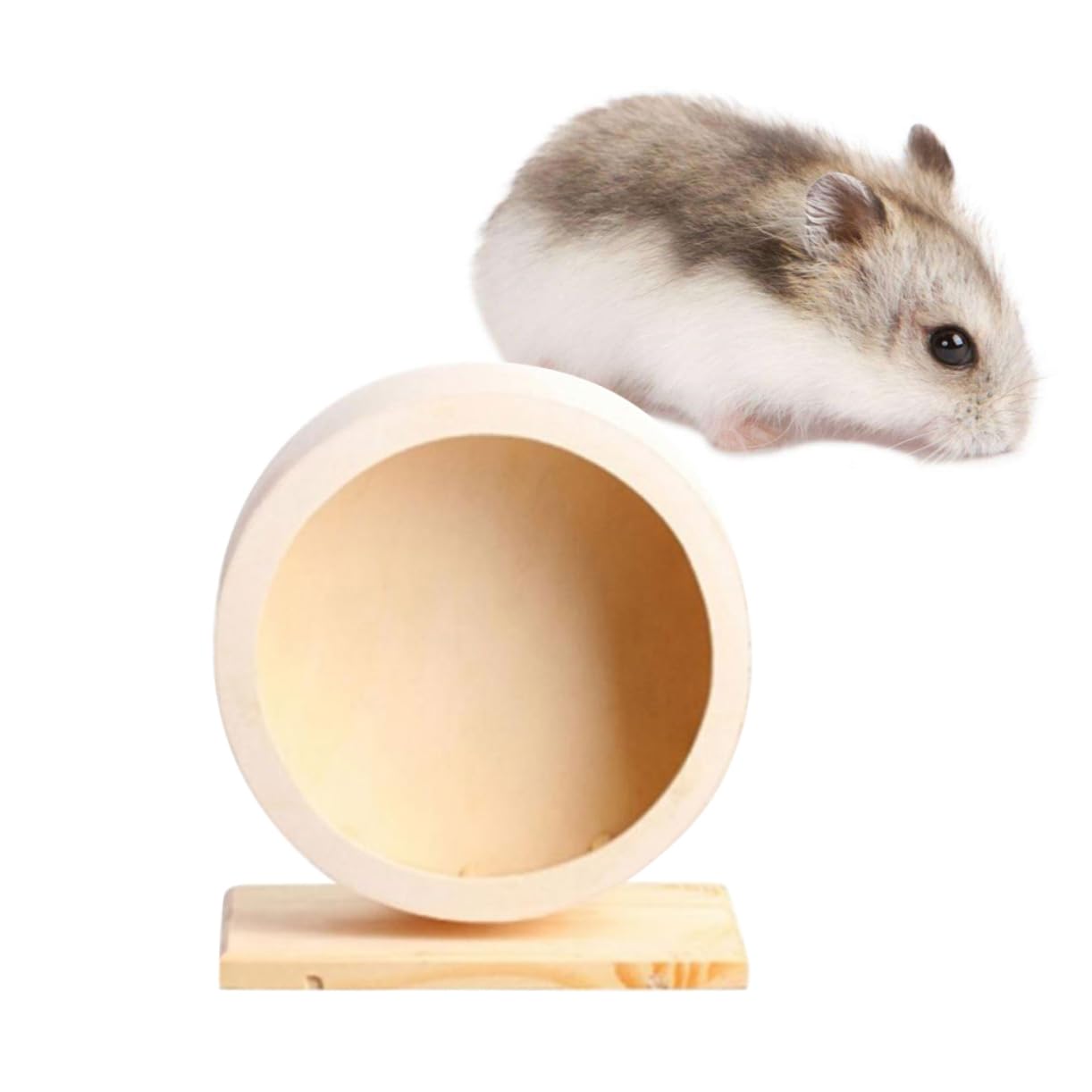 Sosoport Roue d'exercice pour Hamster - Roue d'exercice en Bois avec Support pour Jouets sans Danger pour Les Cochons d'Inde