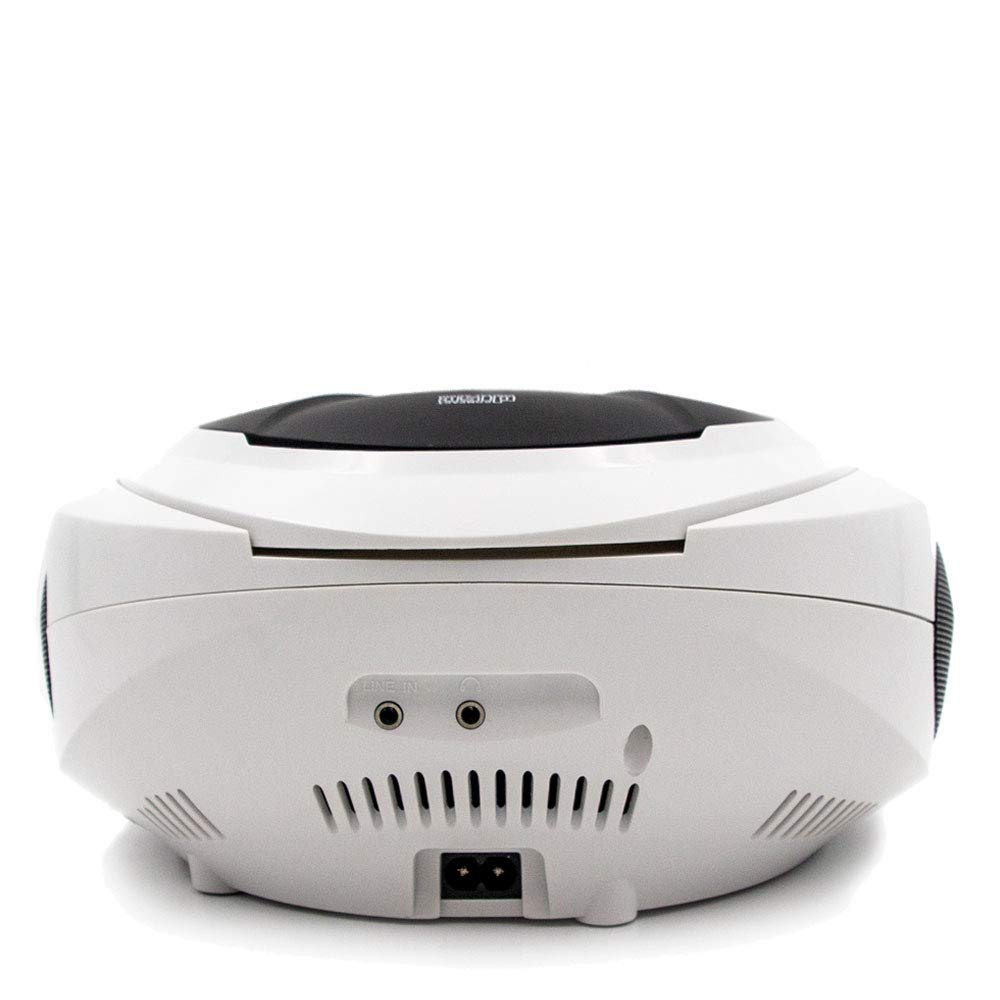 Lauson Radio FM y Reproductor de CD Portátil con USB | Radio FM | USB y Mp3 | CD Player Bluetooth con Salida para Auriculares 3.5mm CP640 (Blanco Bluetooth)