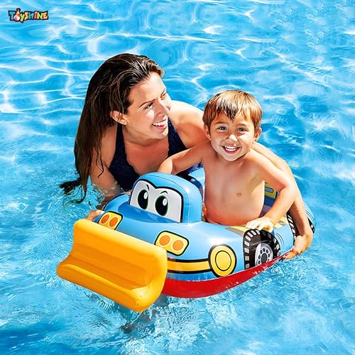 Image of Toyshine Inflatable Construction Theme Swimming Pool Tub Tube Water Play Centre Toy for Kids - 78 x 58 Cms