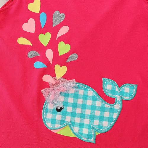Image of Girls Shorts Set Outfits for Toddler Girls T-shirts Clothing Sets Kids Summer Graphic Cotton Tops Tees 3-7 Years