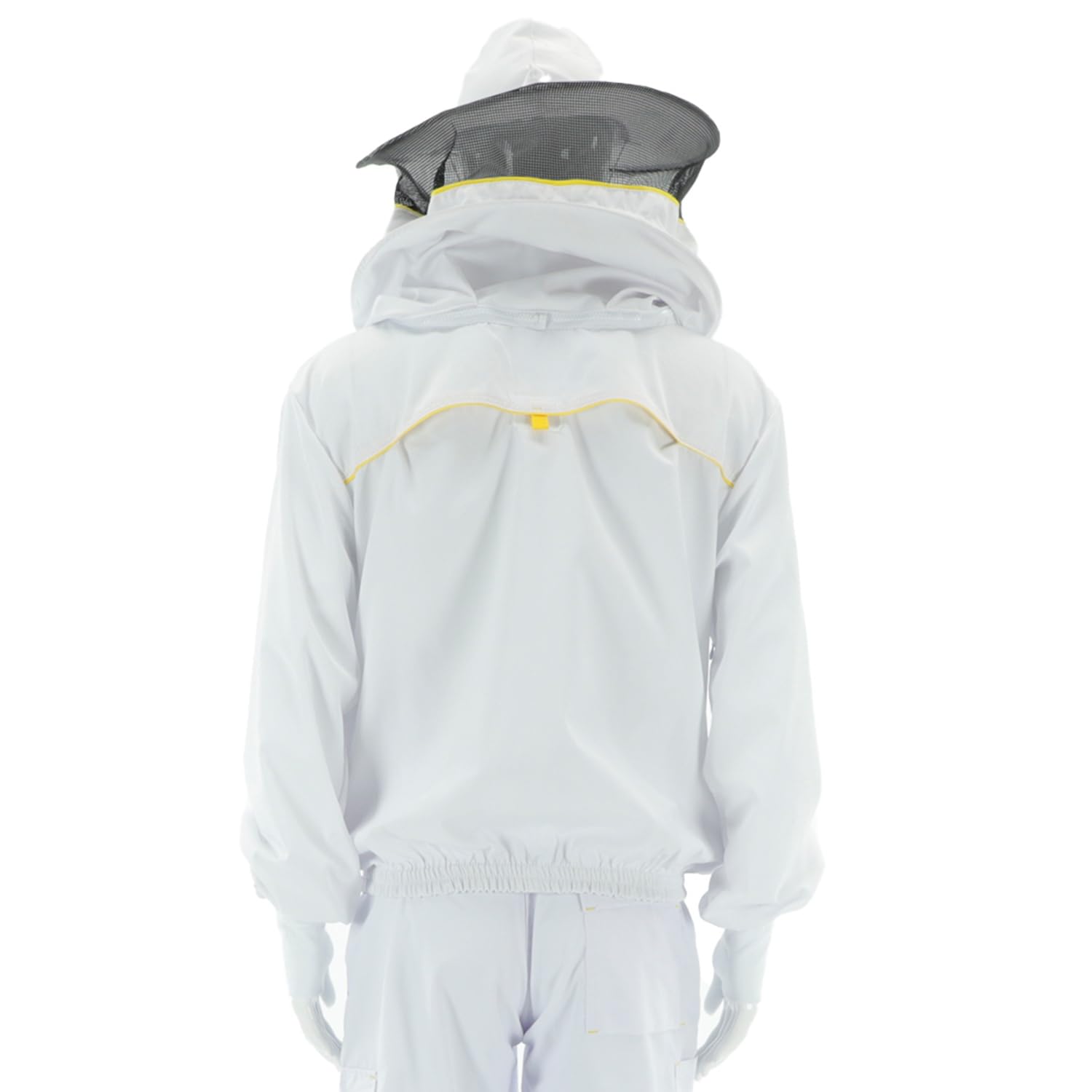 LYSON Imkerbluse mit abnehmbarem Hut/Imkerjacke mit Handstulpen mit Daumenloch Unisex Imkerbluse belüftet Professionelle Imkerbekleidung, Imkerjacke mit Reißverschluss PREMIUM (S, Weiß)