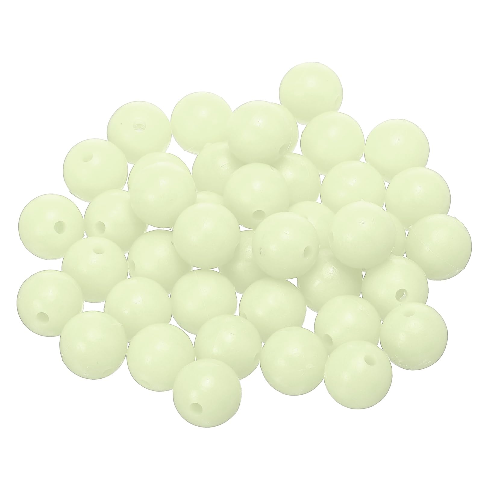 YELARXI Fishing Beads Glow Hard Plastic Fish Rigs 12 mm (500 Pack, Natural Color)