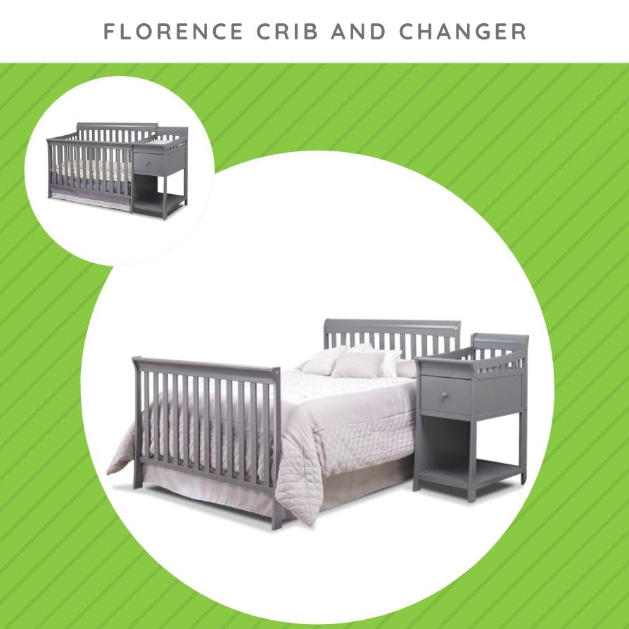 Image of CC KITS Full-Size Conversion Kit Bed Rails for Sorelle Crib & Changer Combos - Solid Wood Rail - Toddler & Adult Rail for Full-Size Beds - Nursery & Baby Furniture (Gray - Florence Crib & Changer)