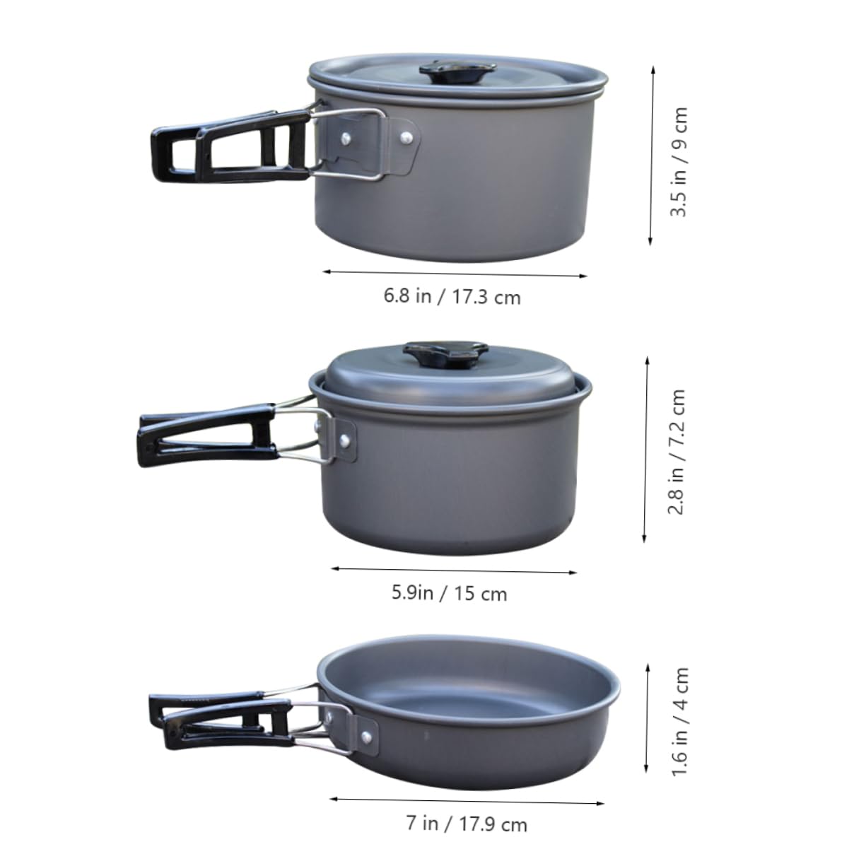 GANAZONO 1set Portable Folding Camping Cookware Kit for Outdoor Cooking Includes Pot Pot Frying Pan Spoons Bowls Mesh Bag for Hiking Picnics