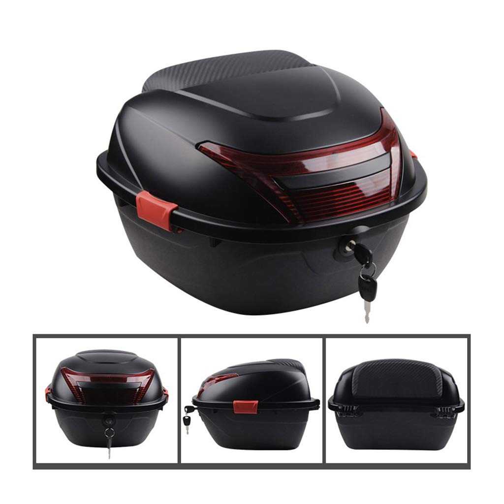 Universal Motorcycle Extra-Large Trunk, Motorcycle Tail Box Helmet Top Case Motorbike Luggage Storage Trunk Carrier Mount Rack w/ 2 Keys : Automotive