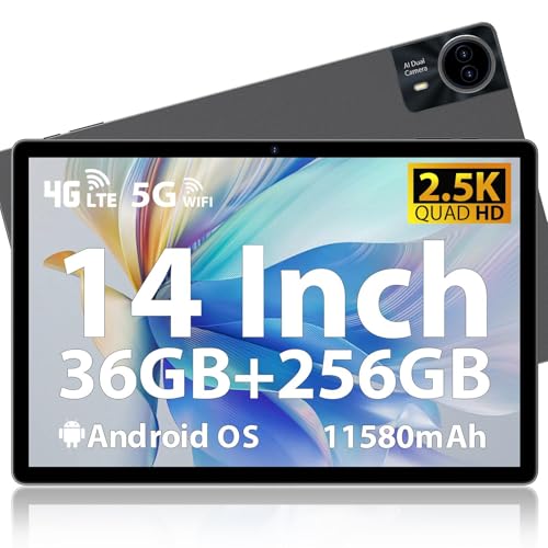MAXLEGEN Tablet 14 pollici 2,5 K Touch Display, 36 GB