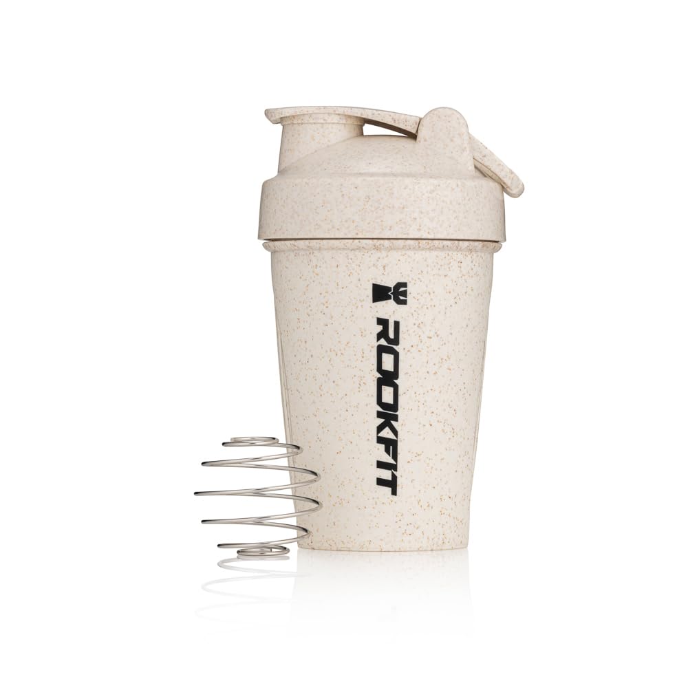 Rookfit Eco-Friendly 400Ml Protein Shaker Bottle Â Made From Natural Wheat Straw | Bpa-Free, Lightweight, And Durable