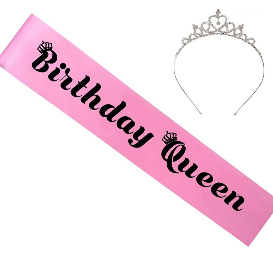 HEART SHAPED HAIR BAND WITH PINK BIRTHDAY QUEEN SASH FOR GIRLS AND WOMEN (B0BTYYH2Q2) Amazon Price History, Amazon Price Tracker