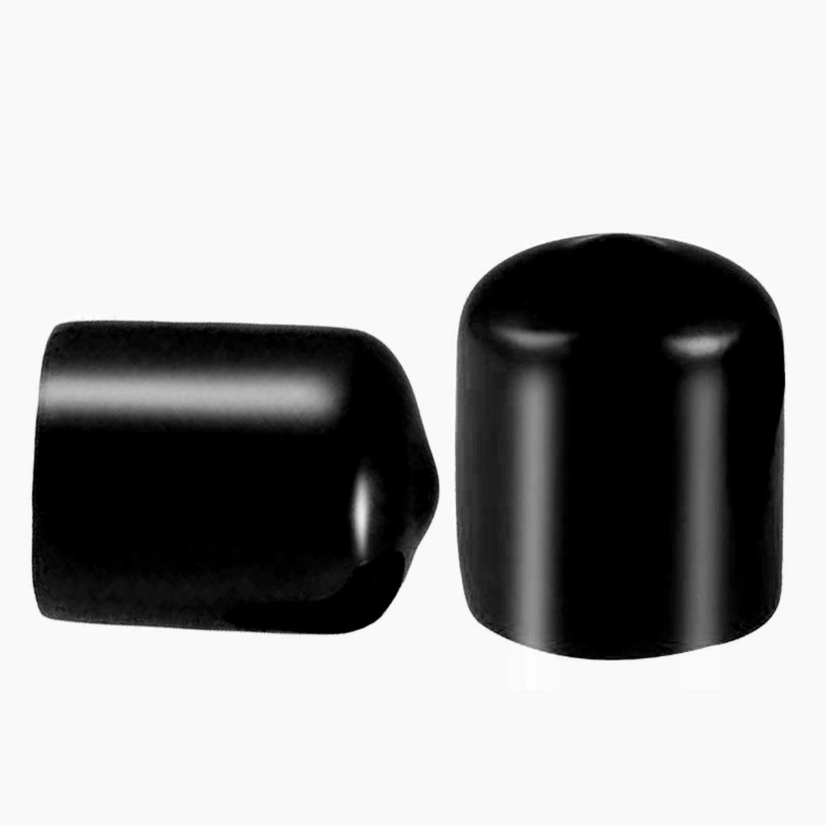 50 Pcs Screw Thread Protectors, Inner Dia 16mm PVC Rubber Round Tube Bolt Cap Plastic End Cap Cover Black Thread Protectors