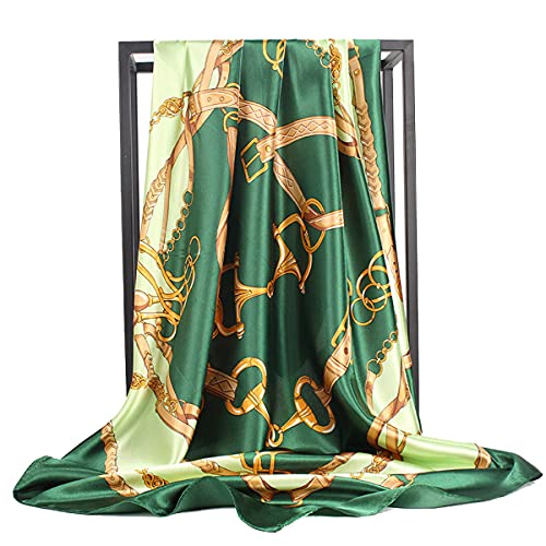 Headscarf Large Square Women Scarf 35" Fashion Scarves Silk Feeling Hairscarf2