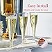Prestee 100 Pack Clear Plastic Champagne Flutes - 4.5 oz Durable Disposable Champagne Glasses for Parties, Weddings, Toasting and Large Celebrations - Elegant Wine Glasses Stemware for Easy Cleanup