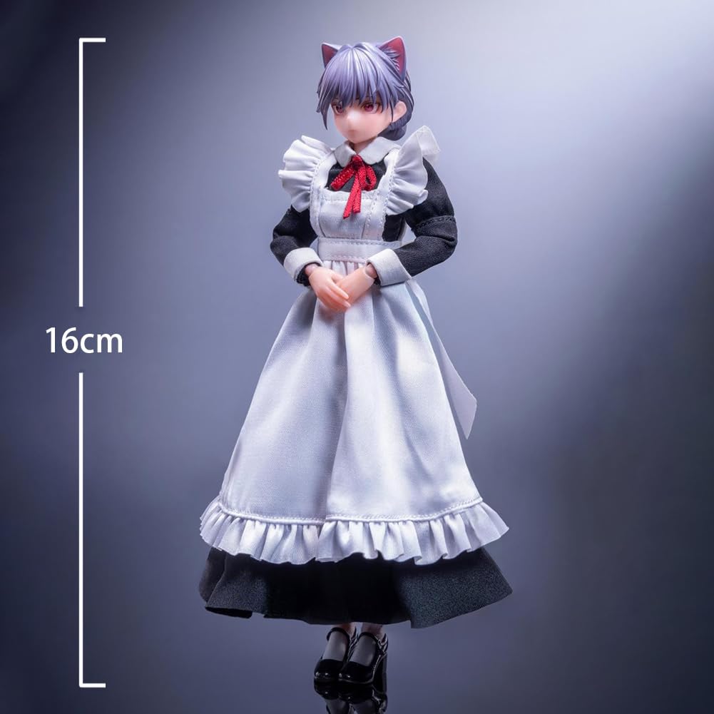 DEXSHUN PA010-Maid Gunner-FKEY figurka anime Action Figure z akcesoriami PCW, manga, model, dekoracja, przedmiot kolekcjonerski, prezent dla fanów, 16 cm
