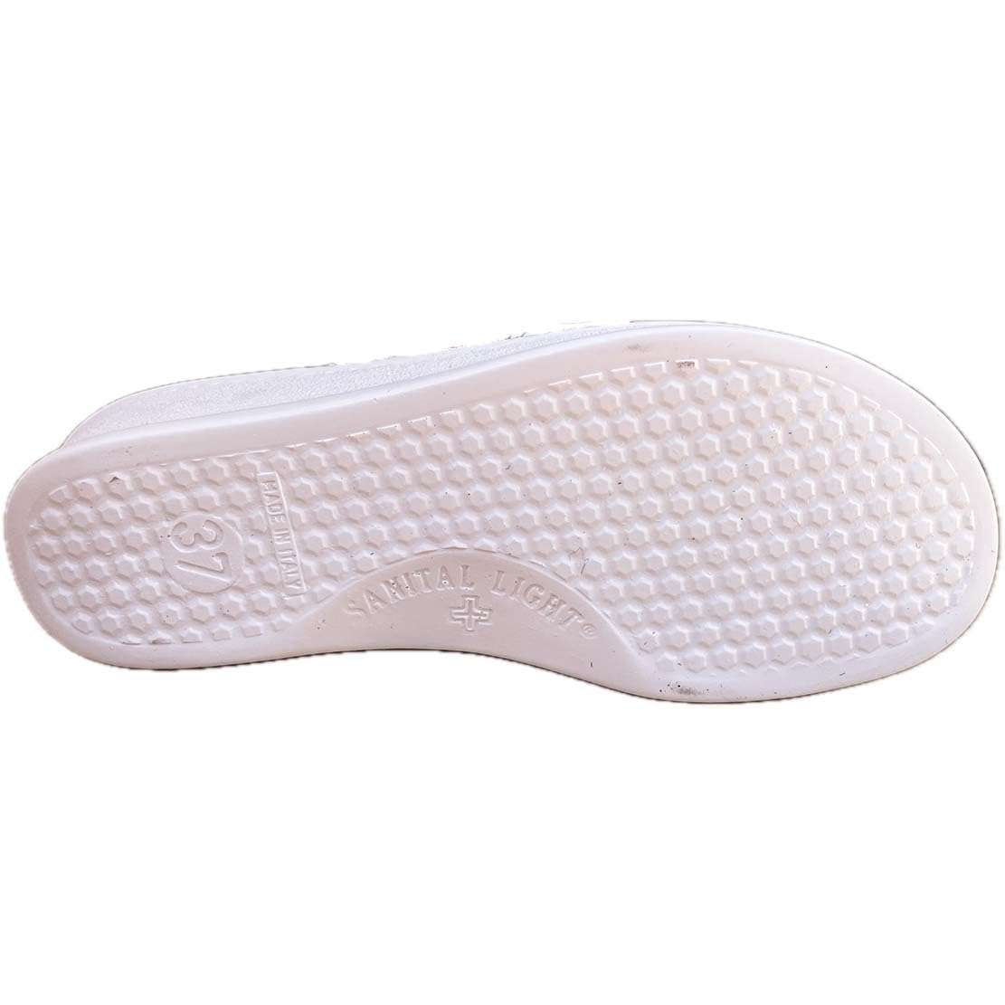 sanitarie donna doppio strappo tomaia vera pelle fiori sottopiede soft ondo resitente silenzioso A573