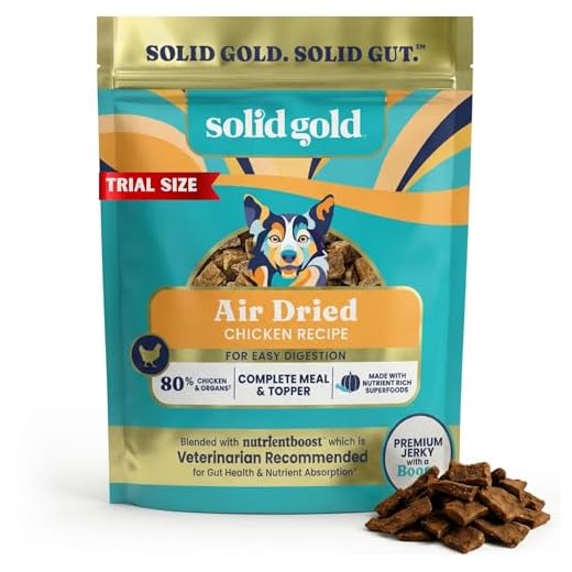 Solid Gold Air Dried Dog Food Toppers for Dry Food - Healthy Dog Treats w/Real Chicken & Superfoods - Serve as a Complete Meal, Topper or Treats - Supports Muscle Growth, Immunity & Digestion - 4oz