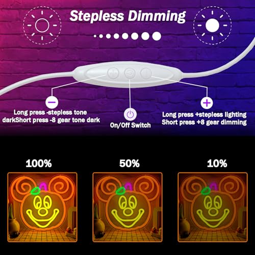 Image of Halloween Neon Sign Dimmable Pumpkin Neon Sign for Wall Decor Halloween Neon Light Home, Room, Party, Bar, Kids Room, Window Porch Front Halloween Decorations