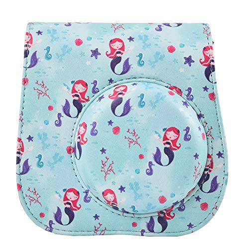 Protective & Portable Case Compatible with Fujifilm Instax Mini 9 8 8+ Instant Film Camera with Accessory Pocket and Adjustable Strap - Mermaid by SAIKA - Thumbnail 7