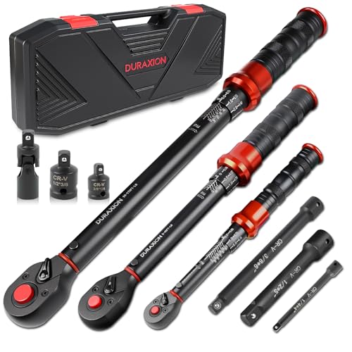 9PCS Torque Wrench Set 1/4 3/8 1/2 Drive 20220 in.lb 545&10170 ft.lb