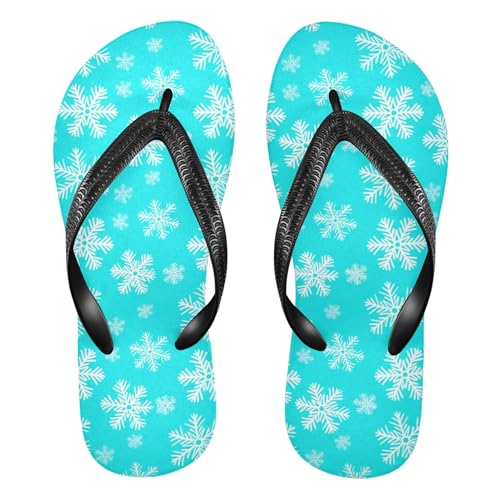 Burbuja Snowflakes Flip Flops for Women Men, Soft Thong Sandals Rubber Slippers for Pool Beach Essentials