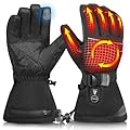 MaweMe Heated Gloves for Men Women,Electric Heated Ski Gloves with 3 Heat Settings, Rechargeable Heating Motorcycle Glove, Winter Thermal for Hiking Hunting Cycling