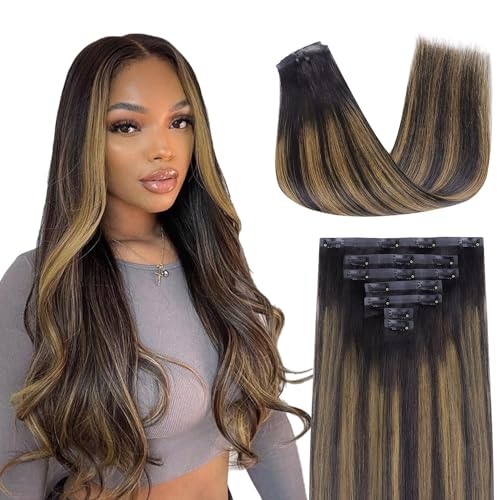 Lashey Seamless Clip in Hair Extensions Human Hair Straight 7Pcs