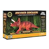 Discover with Dr. Cool Triceratops Action Figure - Includes Real Dinosaur Bone Fossil!