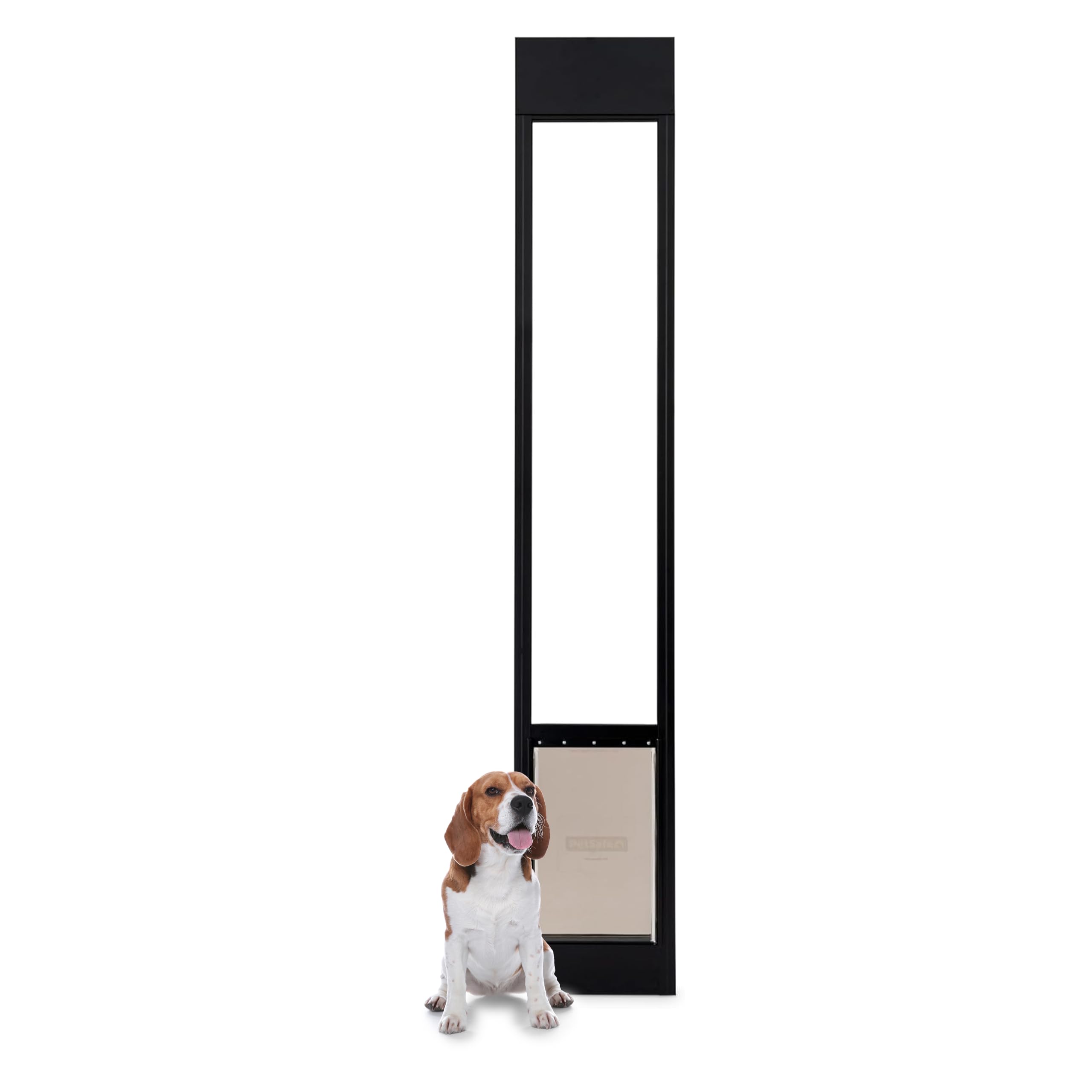 PetSafe Sliding Glass Pet Door - No-Cut DIY Install Doggy Door for Renters - Aluminum Frame - Adjustable Height 75 7/8" to 80 11/16" - Ideal for Large Dogs Up to 100 lb - Black