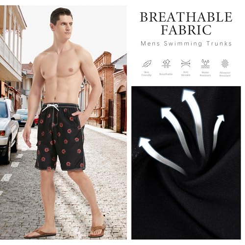 Image of Mens Swimming Trunks Swim Trunks Quick Dry Swim Shorts with Mesh Lining Funny Swimwear Bathing Suits