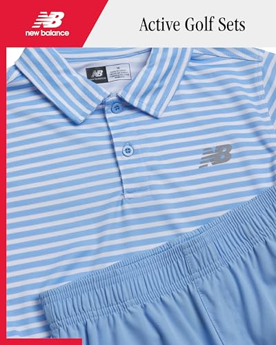 Image of New Balance Boys Short Set - 2 Piece Short Sleeve Collared Golf Boys Polo Shirt & Athletic Shorts for Outdoor Activities