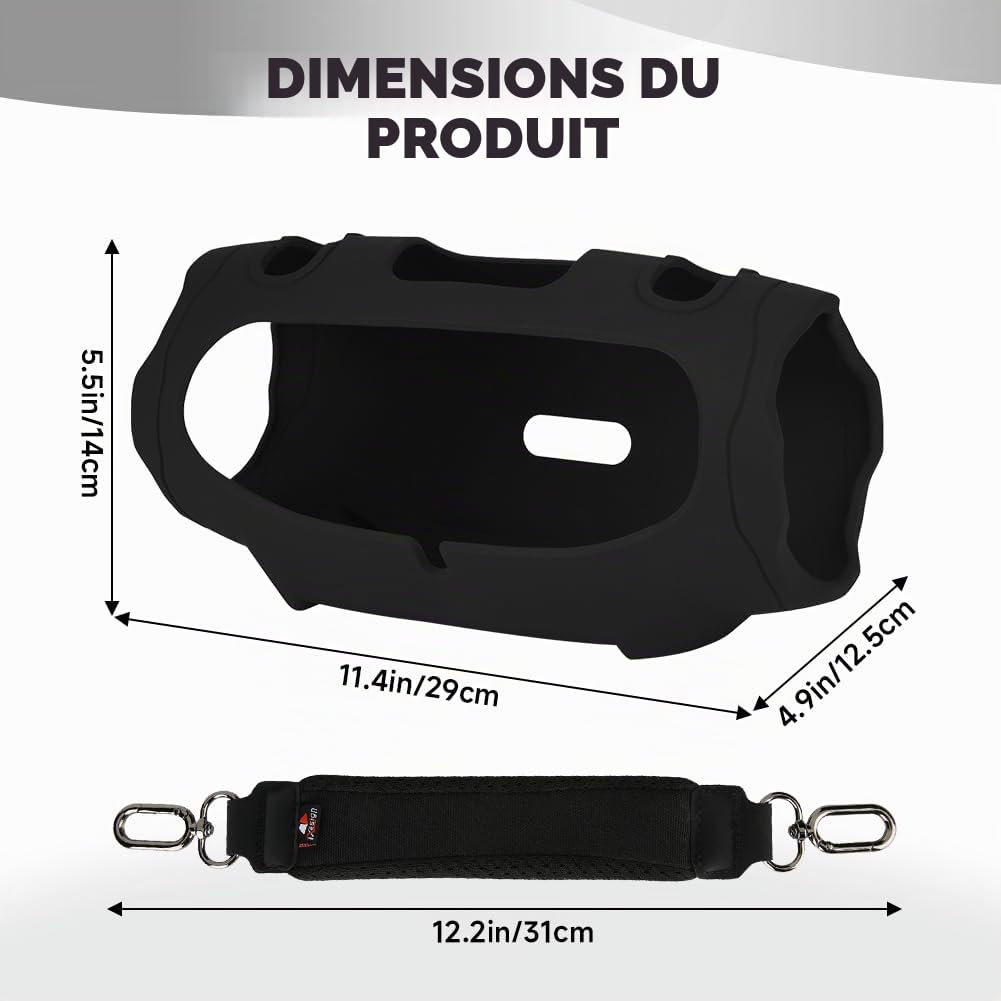 Housse en Silicone pour JBL Xtreme 4 Haut-Parleur Bluetooth Portable – Étui Protecteur Antichoc avec Sangle de Transport, Housse Antidérapante pour Voyage en Extérieur