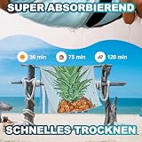 Lorymachy Mikrofaser Strandtuch - 180x100 cm Strandtuch XXL, 250GSM Schnelltrocknendes Badetuch Strand, Hautverträglich Beach Towel für Strand, Ausgestattet mit Aufbewahrungstasche(Ananas)