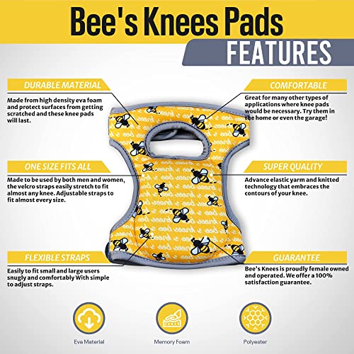 Bee's Knees Cleaning Knee Pads! Great Gift With Soft Foam And New Longer Adjustable Straps, Durable And Soft Knee Protection. Water-Resistant Cleaning Floors, Working In Garden, Yoga, Gardening #TOP1