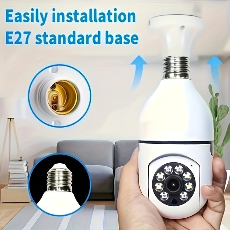 Image showing easy installation of the light bulb security camera into an E27 standard base