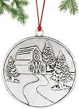 2022 Solid Pewter Metal Christmas Tree Ornament - Hanging Decorations for Party Home Holiday, Christ
