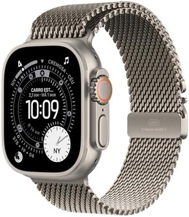 Apple Watch Ultra 3 GPS + Cellular, Caixa em titânio natural de 4...