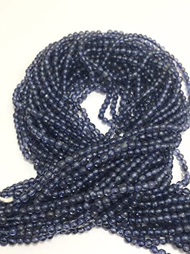 Perles iolite bleues rondes de 2mm pour création de bijoux uniques de 33cm