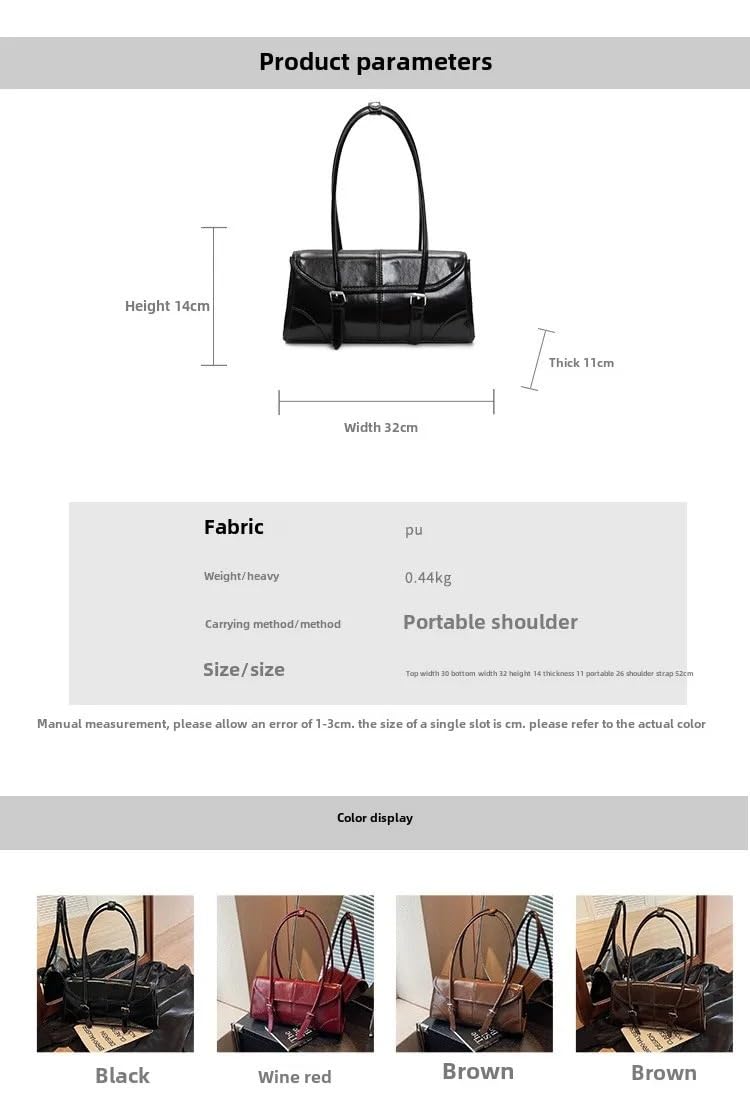 Bolso bandolera Leather Underarm Bag Elegant Women's Magnetic Buckle Shoulder Commuter Versatile Ladies Tote Bags