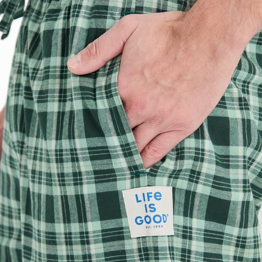 Life is Good. Men's Treeline Plaid Classic Sleep Pant, Treeline Green, Large4