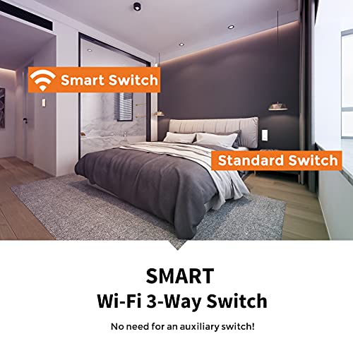 3-Way Smart Wifi Toggle Light Switch, On/Off Control, In-Wall, No Hub Required, Compatible With Alexa And Google Home, Etl And Fcc Listed (Wf30Ts) #TOP1
