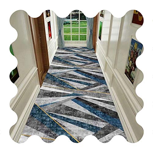 Alfombras de pasillo largo para entradas acogedoras con suelo geométrico 2