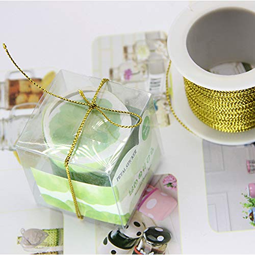 3 Rolls 196.8 Ft Tinsel String Craft Making Cord Non Stretch Jewelry Making Gift Wrap Ribbon Metallic Cord Packaging Rope (65.6 Ft Per Roll) #TOP3