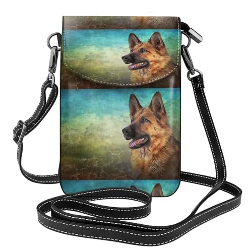 Petit sac bandoulière berger allemand pour femme idéal pour promener votre chien avec vos cartes