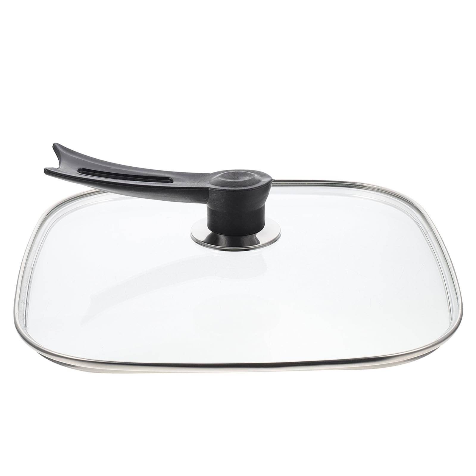 STOBAZA Coperchio Quadrato in Vetro per Pentola da Cucina Manico Ergonomico e Foro di Ventilazione per Mense e Ristoranti