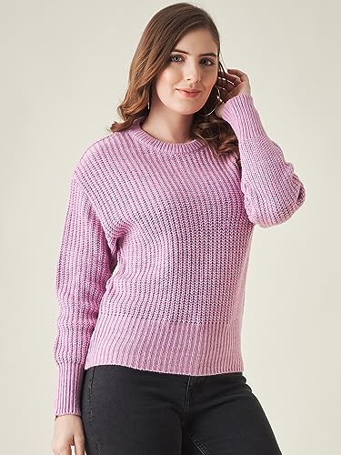 Image of Modeve Solid Round Neck Casual Women Sweater||Winterwear||