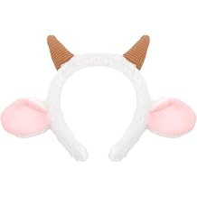 Totelux Goat Headband Ram Horn Hair Band Halloween Sheep Ear Hair Accessories for Women Cute Animal Headwear