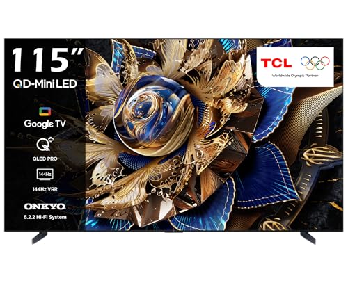 Image of TCL 115 Inch TV, 4K QD-Mini LED Google TV, 20000+Local Dimming Zones, HDR 5000nits 144Hz VRR+240Hz DLG, Dolby Vision IQ, Quantum Dot Pro, AIPQ 3.0 Engine, Wifi TV, 115X955Max-2024 Model