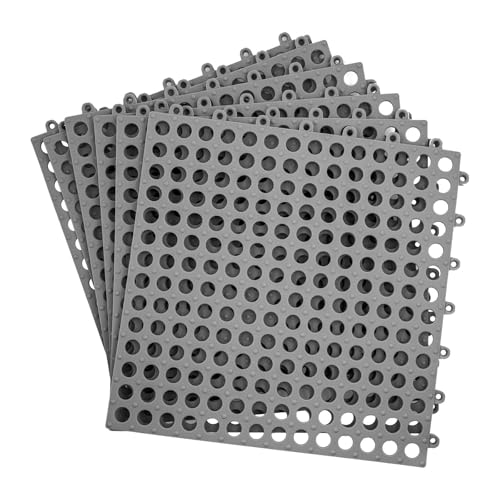 Lot de 16 Tapis de Douche Antidérapants 30 x 30 cm (1,44 m²) - Caillebotis de Salle de Bain Drainant en PVC Souple - Idéal pour Douche Italienne, Baignoire et Zones...