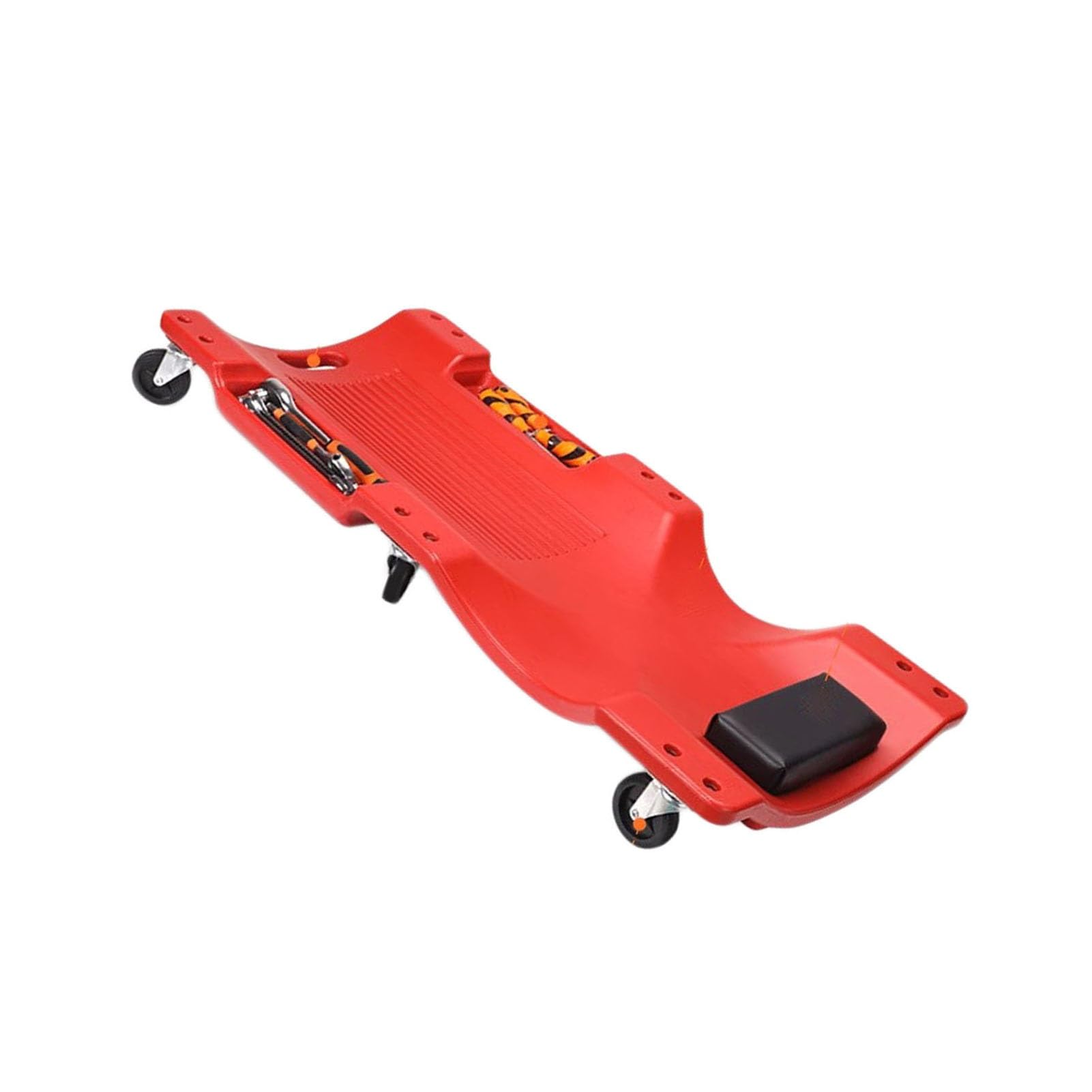 Generisch Rollbares Autoreparatur-Schlafbrett | Starke Tragfähigkeit, tragbarer Sitz for Hinlegen oder Sitzen(Red,92x43x9.5cm)